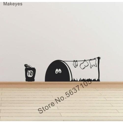 Makeyes Mouse Hole Cute Wall Stickers Swith Toilet Decals Car Decal Home Kids Bedroom Wall Decoration Vinyl Mouse Hole Q053