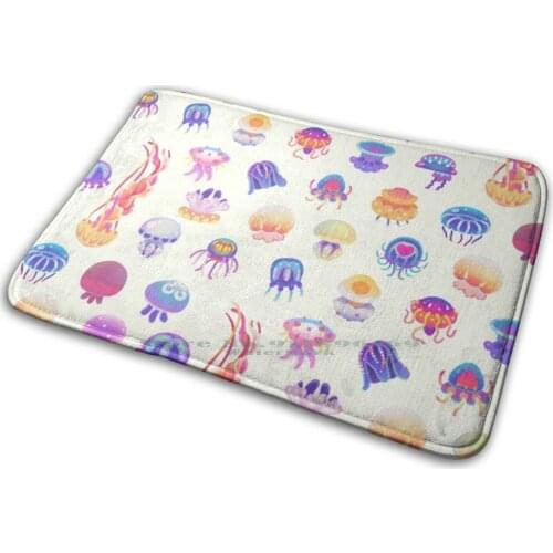 Jellyfish Day - Pastel Mat Rug Carpet Anti - Slip Bedroom Entrance Door Mat Jellyfish Marine Life Invertebrate Biology Scuba Scu