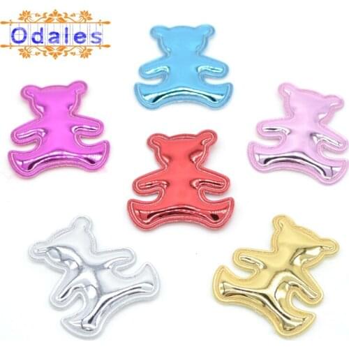 100Pcs/lots Sew on Patches for Clothes Pads Applique Bear Shape Scrapbooking Patches Kids DIY Baby Headwear Accessories H16
