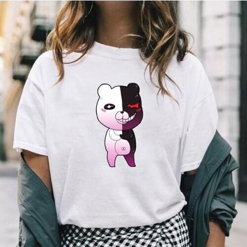 New Style Japan Cartoon Danganronpa Funny Monokuma T-shirt Harajuku Streetwear 2021 Hot Game Danganronpa Kuma Cosplay Tops