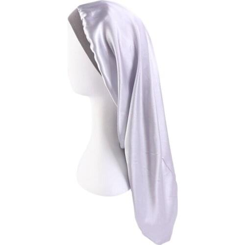 New High Stretch Wide Brim Satin Night Long Barrel Cap Hair Care Hat Chemo Women Styling Accessories Satin Bonnet Sleep