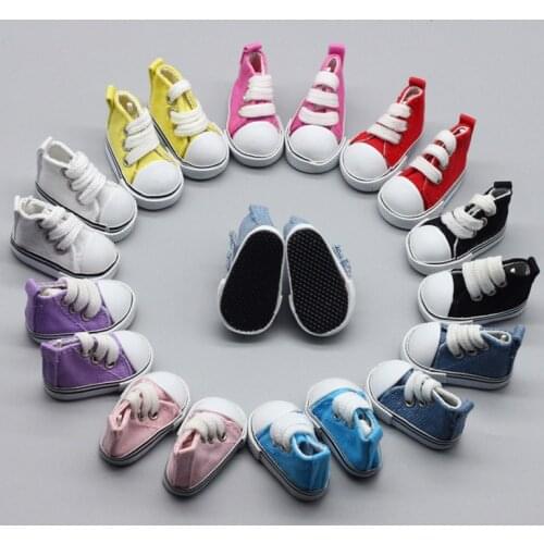 5cm Shoes For 1/6 BJD Doll Fashion Mini Canvas Shoes Handmade Dolls Accessories Educational Toy For Children DIY Dolls Shoe Gift