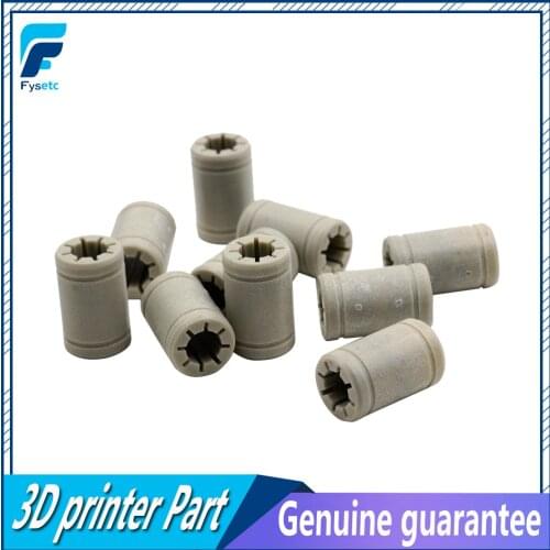 12pcs Solid Polymer LM8UU Bearing 8mm shaft same as Drylin RJ4JP-01-08 for Anet Prusa i3 3D Printer Anet bearing ID 8mm