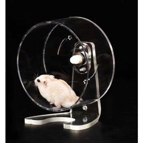 Transparent Acrylic Hamster Running Exercise Wheel Squirrel Chinchilla Rotatable Racing Treadmill Hedgehog Training Jogging