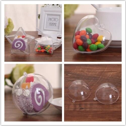 20Pcs Empty Plastic Transparent Ball Open Ornament Kids DIY Party Toys Ball Clear Capsule Toys for Vending Machine