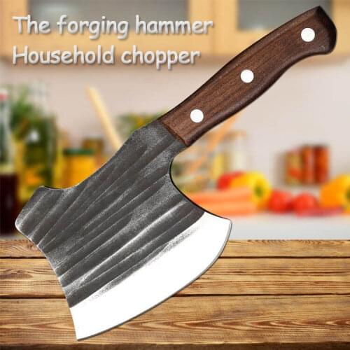 Hand-forged axe knife butcher chopping pig and cattle chopping bone knife thickened axe knife traditional kitchen chopping knife
