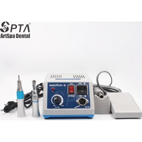 2017 NEW dental Lab micromotor polish handpiece with contra angle & straight handpiece SEAYANG MARATHON 3 + Electric Motor