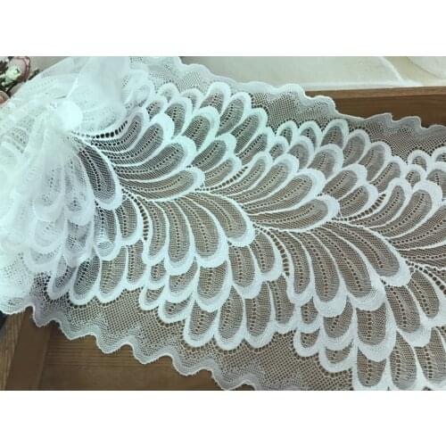 3 Yards Comfortable Ivory White Stretch Elastic Lace Fabric Trim DIY Clothing Lingerie Accessories Sewing Craft Free Shipping