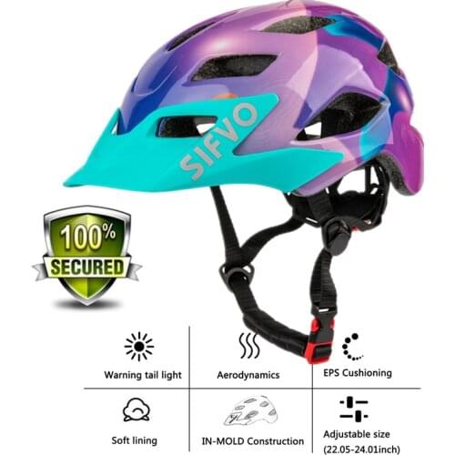 EXCLUSKY Children Bike Helmet Kids Boys Red Mtb Bicycle Helmet Girl Cycling protection Sport Cap Size 50~57cm for 5~13 Years Kid