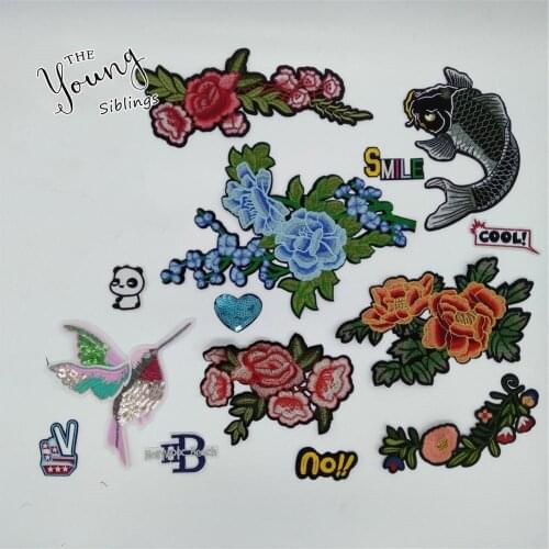 High quality Hot melt adhesive Applique Embroidery Iron on patch Sewing DIY Badges Clothing Decorate Accessories C2340-C5165