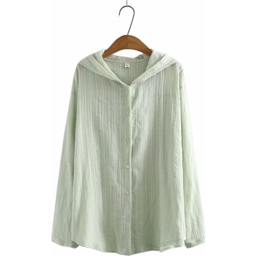 Plus size single breasted jackets women 2021 pink sky blue white green hooded summer thin Women coat Sun protection clothing