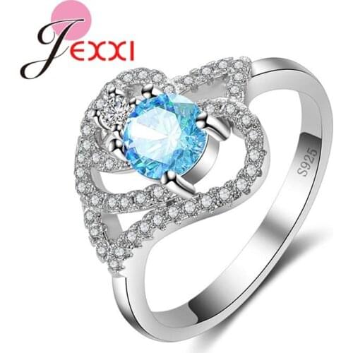 Exquisite Fashion Ring Real 925 Sterling Silver Ring Bojoux Top Quality Classic Heart Shape Ring for Women Wedding Ring
