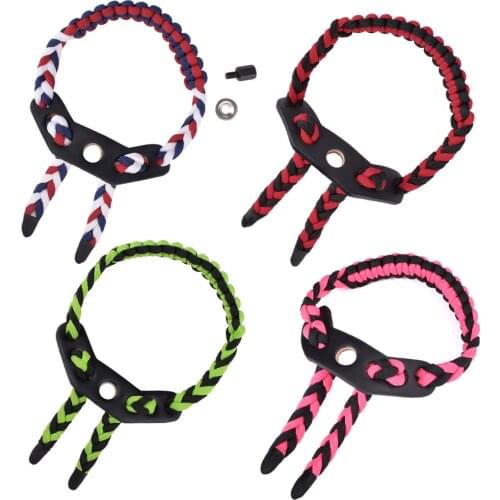 1Pc Adjustable Compound Bow Sling 4 Color Wrist Braided Wrist Cord Rope Strap for Compound Hunting Shoot Free Shipping