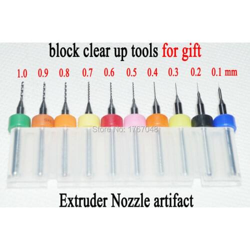 10pcs/Lot 3D Printer Nozzle Clearance Tools-Drill 0.1mm-1.0mm PRUSA-I3