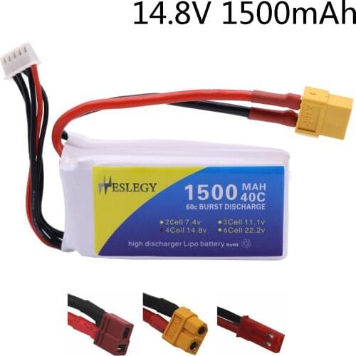 14.8V 1500mAh 4S 40C Lipo battery with T/XT60/JST Plug for RC Drone Model FPV Racing Part 14.8V high capacity battery for RC toy