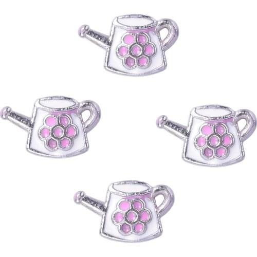 20Pcs/Lot F192 Watering Can Floating Charms Making Garden Pendant Living Locket Jewelry Wholesale