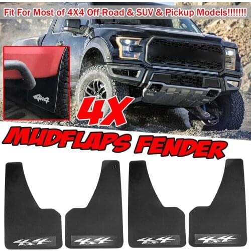 4PCS Universal Mud Flaps Splash Guards Mudflaps Fender Flares For Most of 4X4 Off-Road SUV Pickup For Pickup For Van For SUV