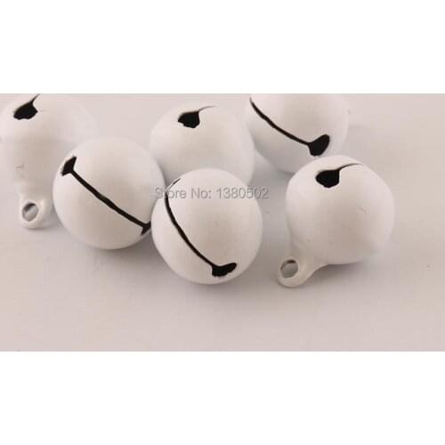 50pcs/lot 13.5mm Jingle bell Loose Beads white color metal DIY Jewelry Making Christmas Bell