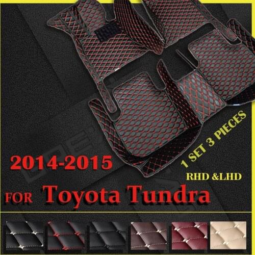 Leather Car floor mats for Toyota Tundra 2014 2015 Custom auto foot Pads automobile carpet cover