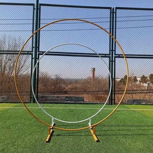 White Iron Wedding Marriage Round Backdrop Arch Stand Circle Arch Outdoor Background Frame DIY Festival Party Stage Decoration