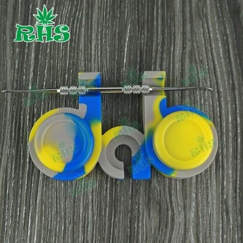 Free shipping 10pcs Vaporizer oil Pens 2+1 Stand dab stand With 5ml Bho Extracts silicone container/Jars small