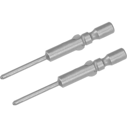 Uxcell Phillips Bits 2pcs 4mm Round Shank Magnetic Cross 1.6PH00 Screwdriver Bit Set 40mm Length S2 Screw Driver Kit Tools