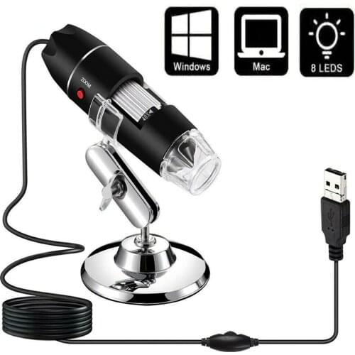 1600X Digital Microscope USB 8 LED Magnifier HD 1080P Electronic Microscope Camera For PC Android Phone Tablet