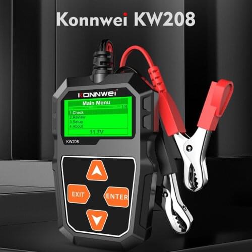 KONNWEI KW208 Car Battery Tester 12V 100-2000CCA Cranking Charging Circut Tester Battery Analyzer 12 Volts Battery Tools For Car