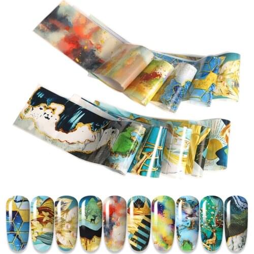 Nail Holographics Transfer Foil Gold Slider Shimmer Sticker For Wrap Adhesive Manicures DIY Decoration Set Nail Paper