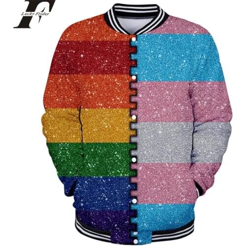 LGBT Lesbians Gays Bisexuals Transgender Rainbow Baseball jacekt bomber jacket men/women Casual Harajuku streetwear clothes