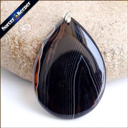 Fashion Women Man Necklace Pendant Big Natural Botswana Agates Stone Pendant Slide Healing Crystals for Jewelry Making TS594