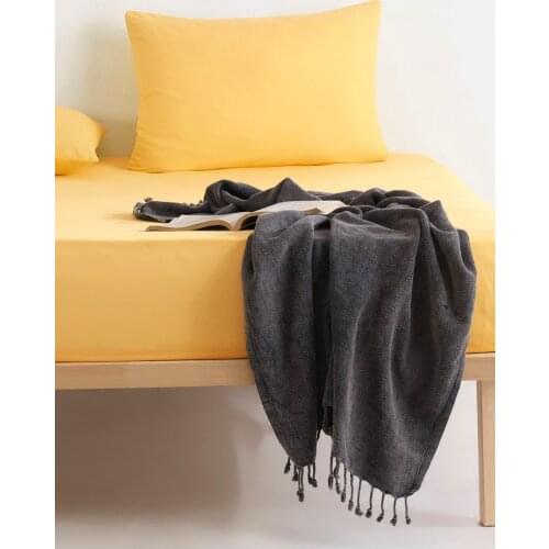 Flat-colored Double Bed Sheet Set 160x200cm Natural cotton Bed Sheet Set