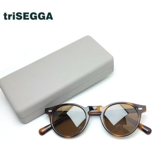 2021 Tortoise Handmade Sun Glasses Frames Fashion Round Acetate Women Men Designer Myopia Prescription Driving Fish Sunglasses