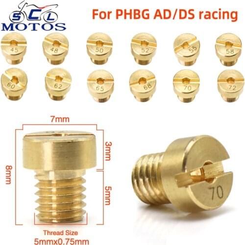 Sclmotos- M5 Thread Carburetor Main Jet AD/DS Racing For Dellorto SHA PHBG NC PHVA Carb Main Injector Nozzle Pilot Jet #30-#135