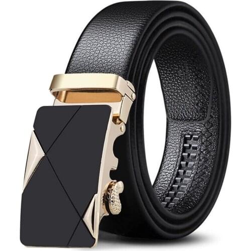 Luxury Mens Belt Famous Brand Business Automatic Buckle Mens Belt Classic Black Wearable Body Casual Comfortable PU Belt