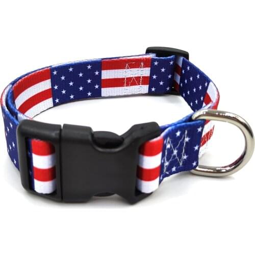 American Flag Dog Collar,Adjustable USA Flag Dog Collar for Small Medium Large Dog