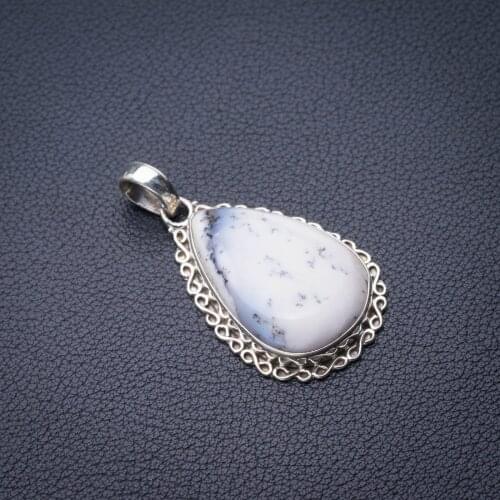 StarGems Natural Dendritic Opal Handmade 925 Sterling Silver Pendant 1.75" E0340