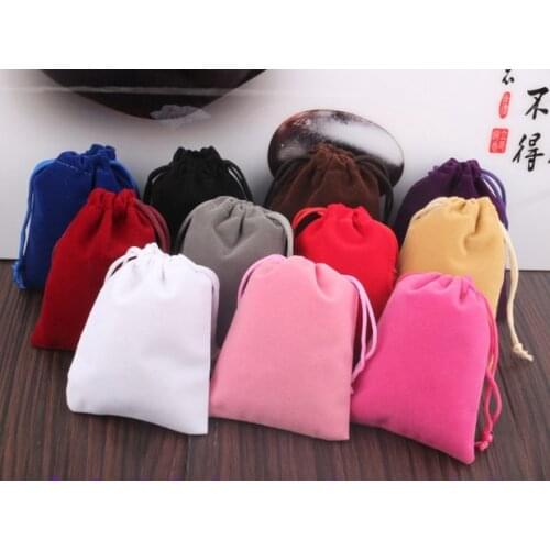 100pcs/lot velvet small drawstring bag velvet fabric jewelry bag wholesale custom drawstring pouch for jewelry cosmatic watch