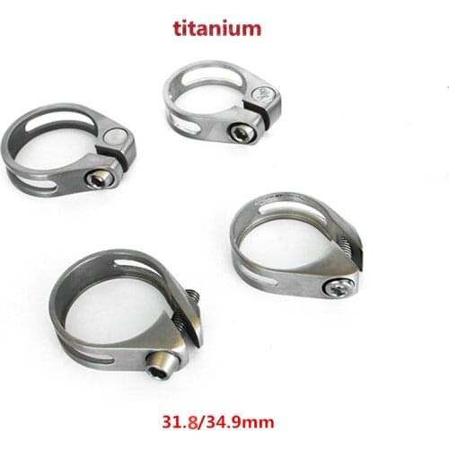 Bicycle seatpost clamp titanium 31.8mm 34.9mm for MTB road bike seat tube anti-drop seat tube clip ti part