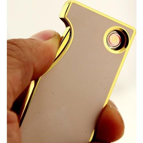 2PCS/LOT Ultra Thin Side Pressure Cigarette Lighter USB Charging Lighter