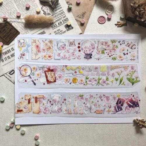 Vintage Flower Washi Tapes Bullet Journal Masking Tape Adhesive Tape DIY Scrapbooking Washi Stickers