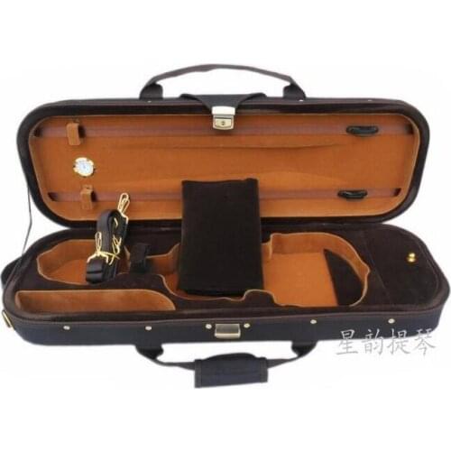 High-grade coffee edging waterproof and light portable double strap violin piano box package 1/4 2/4 3/4 4/4