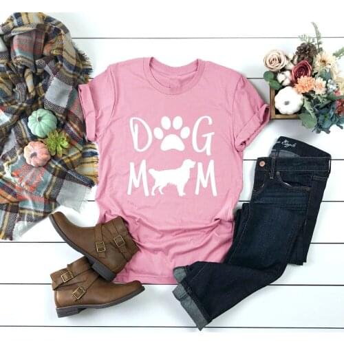 Dog mom shirt dog mom graphic funny women fashion causal t-shirt tees TX5098