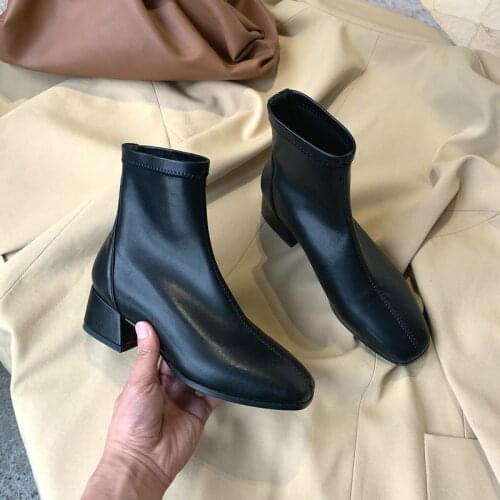 Suede Leather Boots Women Med Heels Ankle Boots Dancing Shoes Woman Big Size Winter Sexy Short Boots