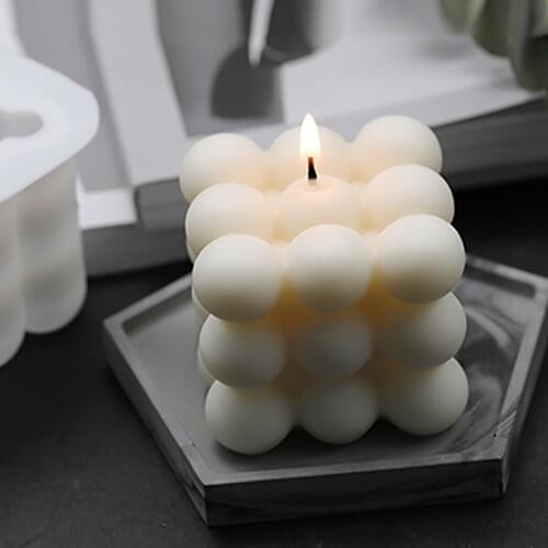1pc DIY Candles Mould Ball Cube Soy Wax Candle Mold Aromatherapy Plaster Candle 3D Silicone Mold Handmade Soap Chocolate Mold