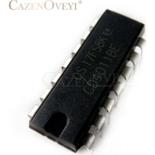 10pcs/lot CD4011BE CD4011 DIP-14 4011 QUAD 2-INPUT NAND GATE IC In Stock