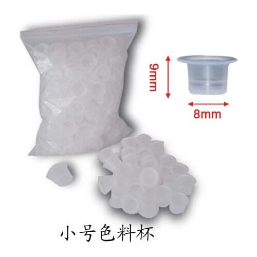 1000pcs 8mm Moyen Waist En Plastique Jetables De Tatouage Coupes Titulaire D'encre Pigment Fournitures Maquillage Permanent
