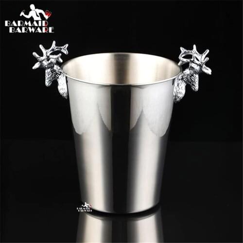 2.2L Ice Buckets Stainless Steel wine ice Bucket Wine Chiller Wine Bottle Cooler Champagne Beer Chiller Ice Barrel Silver & Gold