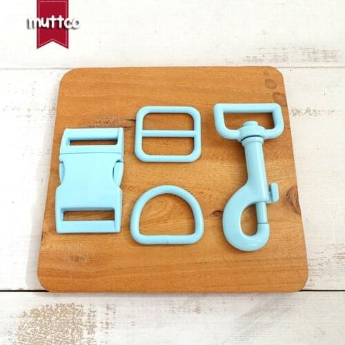 20pcs/lot(metal buckle+adjust buckle+D ring+metal dog clasp/set)20mm and 25mm DIY cat dog collar accessory 7 colours