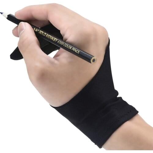 200pcs/lot Professional Design Artist Drawing Two Finger Glove For Graphics Drawing Pen Tablet Tracing Pad Anti fouling